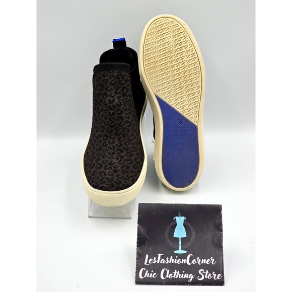 Rothy's Womens Black Brown Leopard Shoes The Chelsea In Espresso  Sz 8.5 2371 - Picture 3 of 16